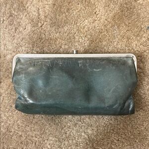 Hobo Blue Green Leather Clutch